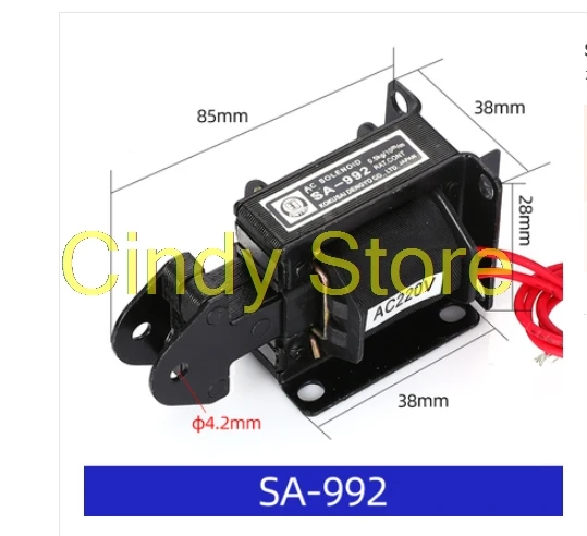 AC 220V AC Tractive Solenoid ElectromagnetSA-992 1092 1192 2402 2502 2602 3502 3602 Lift 0.5kg 0.6kg 0.5kg 1.5kg Stroke 15mm