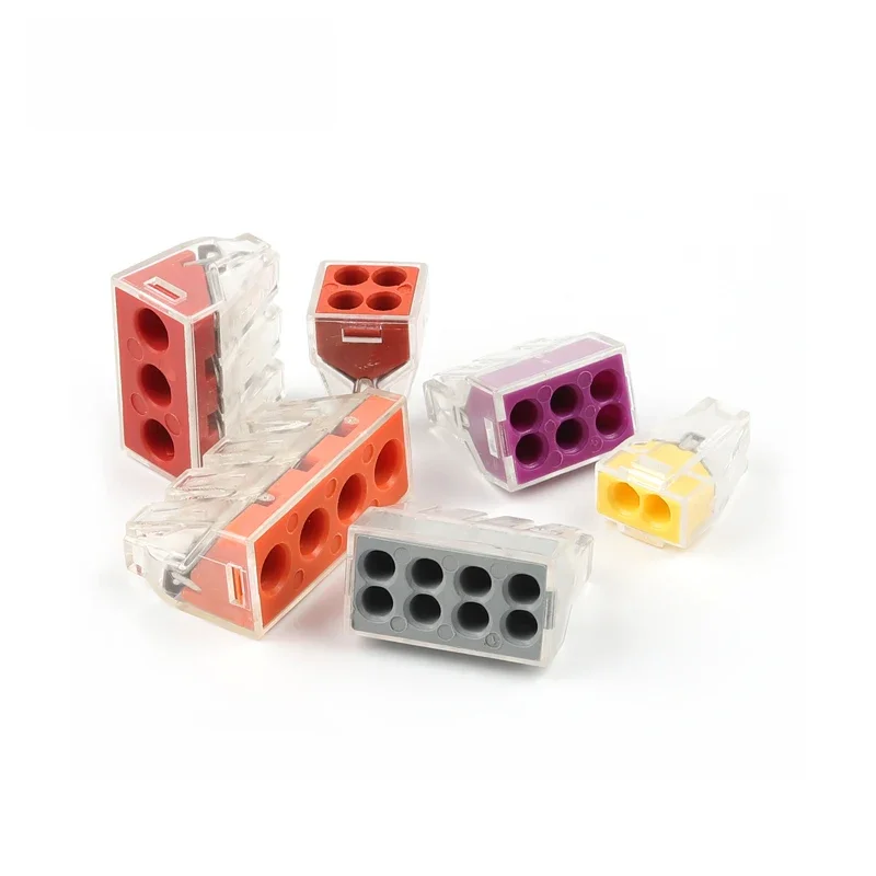 25/50/100PC DIY YOU 102/103D/104D/104/106/108 Uniwersalne kompaktowe złącze przewodów Blok zacisków z dźwignią — zdjęcie 2