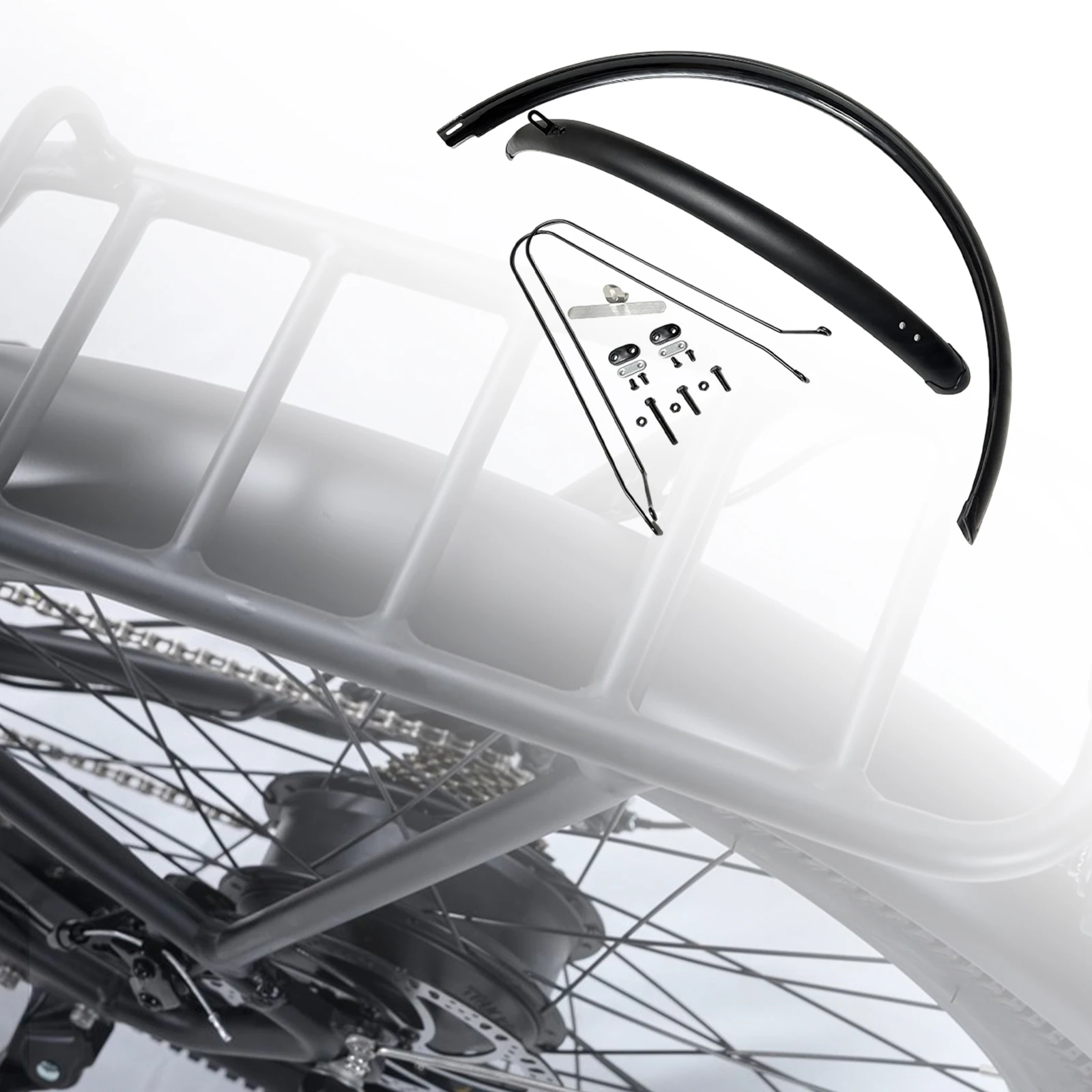1 Set 700C Road Bike Mudguard PVC Front and Rear Mud Guard Bike Accessories for Outdoor Cycling Bike Wheel Mudflap Cover