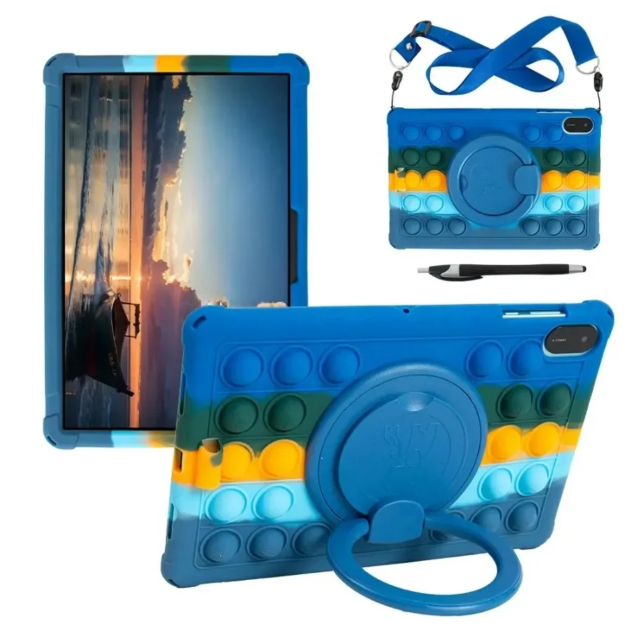 Etui na tablet Honor Pad X8A 11" Bubble Pop Obrotowe etui z miękkiego silikonu na tablet Honor Pad X9 X8A 11 cali Bezpieczna podstawka na tablet dla dzieci — zdjęcie produktu 7