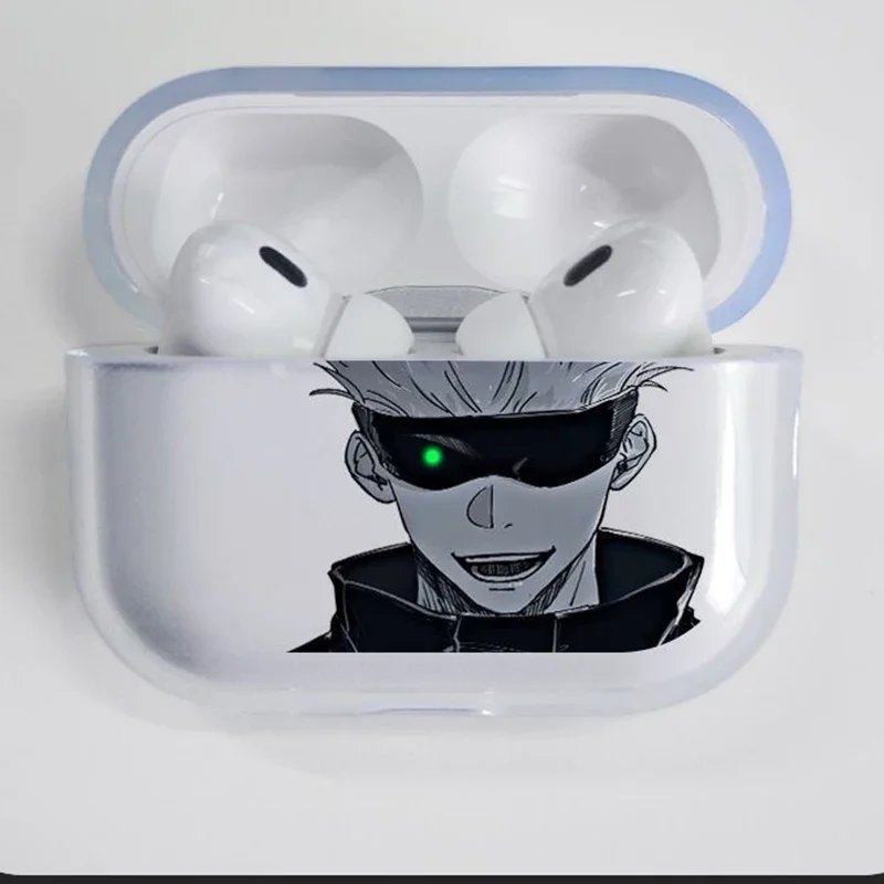Jujutsu Kaisen Gojo Satoru étui pour écouteurs pour Apple Airpods 4 2 3 Pro étui AirPods Transparent Anime
