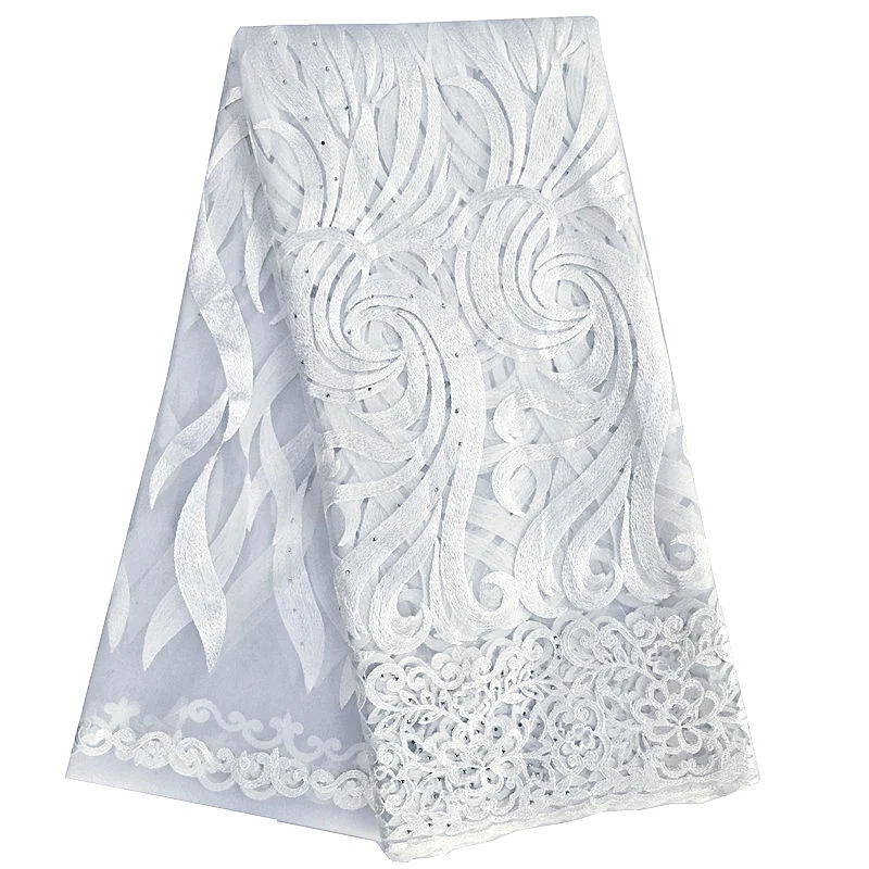

Африканское кружево 5 ярдов, белое вышитое нигерийское свадебное кружево, швейцарская сетка, тюль, розовое французское кружево