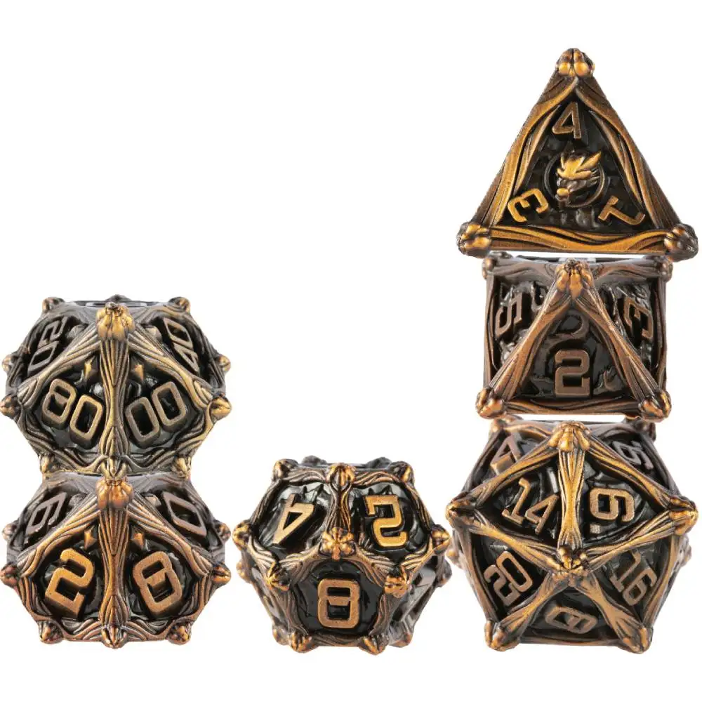 

Набор кубиков DND с острыми краями для настольных ролевых игр Dungeon and Dragon Pathfinder, набор многогранных металлических кубиков