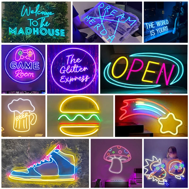 Custom Neon Sign Led letter Create your own Neon Sign Word Brand Logo Bar DJ Names Music Gift Wedding Room decor Dropshipping