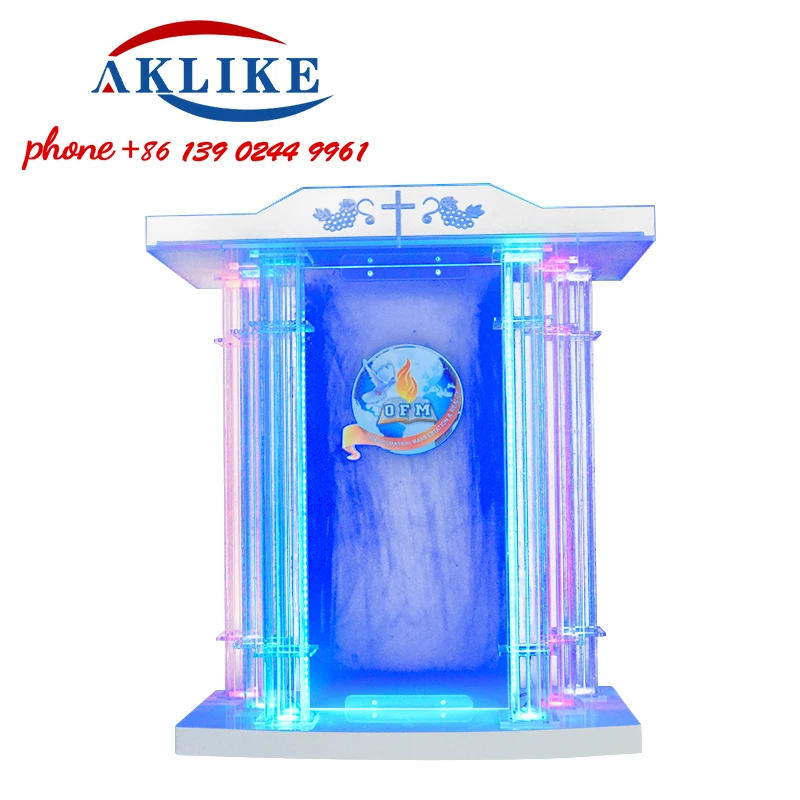 

2024 AKLIKE Christian Church Pulpit Furniture Acrylic Altar Customize Clear Church Pulpit Free Shipping Podium Stand