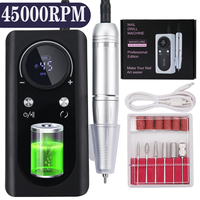 New 45000RPM Rechargeable Nail Drill Machine with LCD Low Noise Professional Nail Polish Sander Nails Accessories Set