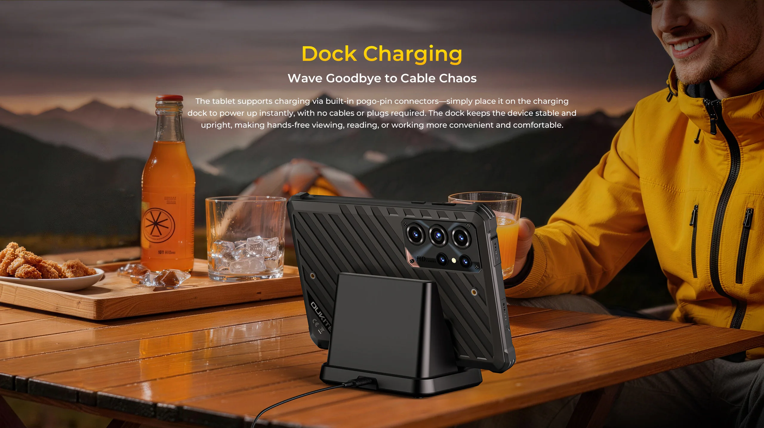 OUKITEL RT11 5G Rugged Tablet PC 8 Inch HD Display , Up to 24GB RAM(8+16) +128GB ROM 1TB Expandable,10000mAh Large Battery,Dock Charging,IP68 IP69K , Android 16 Industrial Rugged Tablet