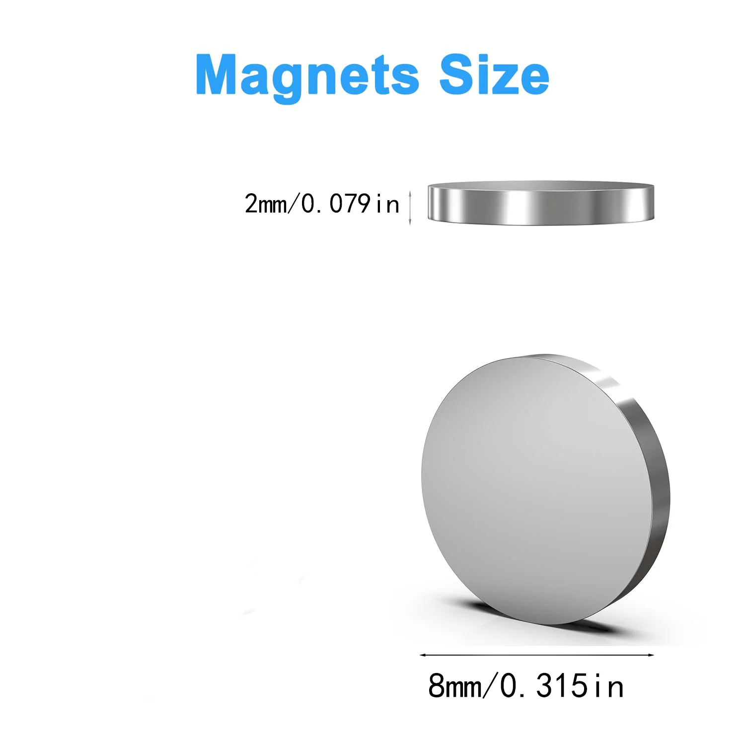 Refrigerator Magnets, 8x2mm Small Magnets Strong Rare Earth Neodymium Magnet S, Mini Round Magnet for Crafts DIY Fridge Miniat