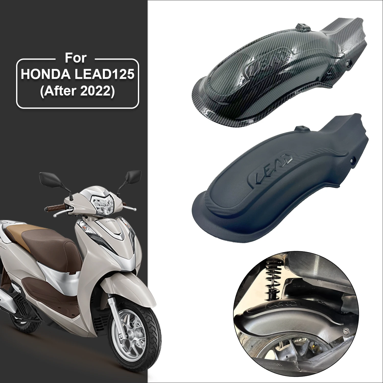 For HONDA LEAD125 Extended Rear Fender Mudguard LEAD125 Accessories Motorcycle Accessories lead 125 2022 2023