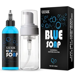 UINK Tattoo Blue Soap 120 ml Herramienta de limpieza de tatuajes con bote de espuma Kit de tatuaje adecuado para principiantes de tatuajes y artistas de tatuajes