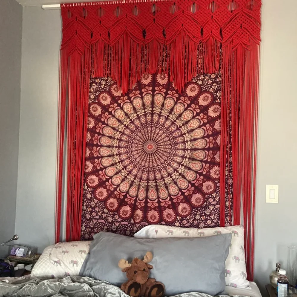 

DIY Macrame Project 3mm 600 Meters Cotton Yarn Macrame Cords Boho Wedding Headboard Backdrop Hanging Ideas With PDF Tutorials