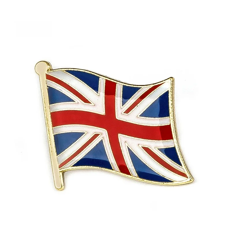 Broche à revers drapeau en métal du royaume-uni, Badges pour vêtements, ensemble Rozet, broche en broches KS-0210