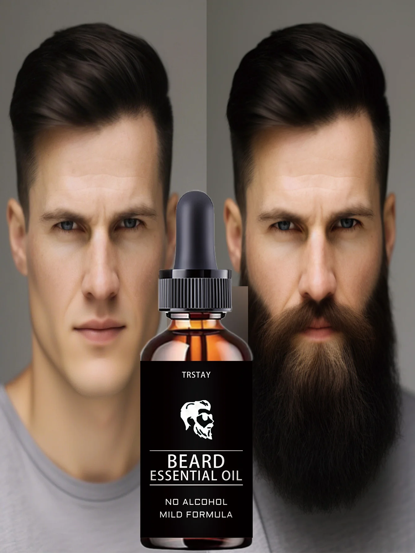 Moisturizing beard essential oil for dry beards to regain smooth texture and prevent hair loss with non greasy portable care sol