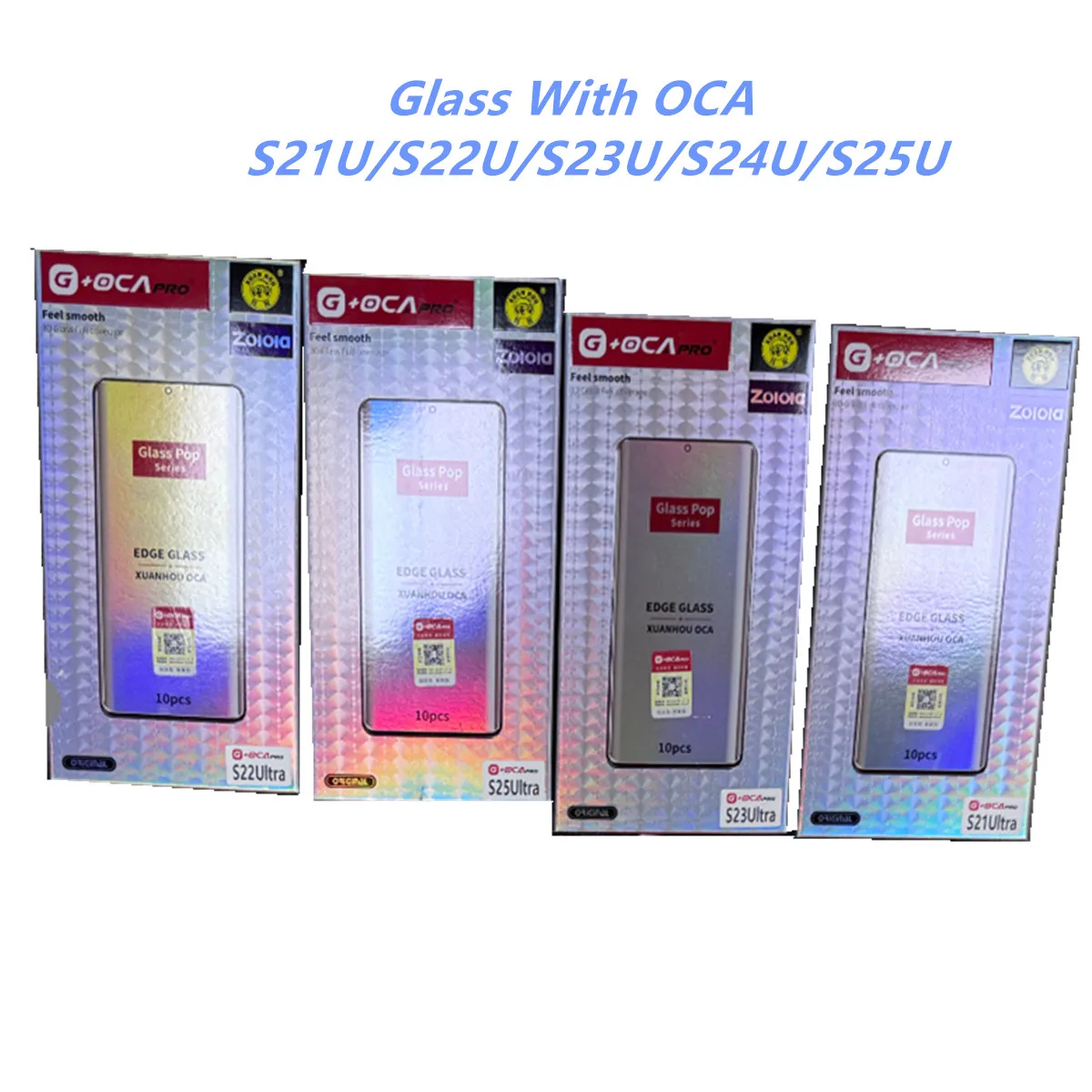 

5PCS/BGA G+oca Pro Glass With OCA for SAM S25 S24 S23 S22 S21 S20 Ultra S10 S9 S8 Plus Note 20 LCD Display Front Panel Change