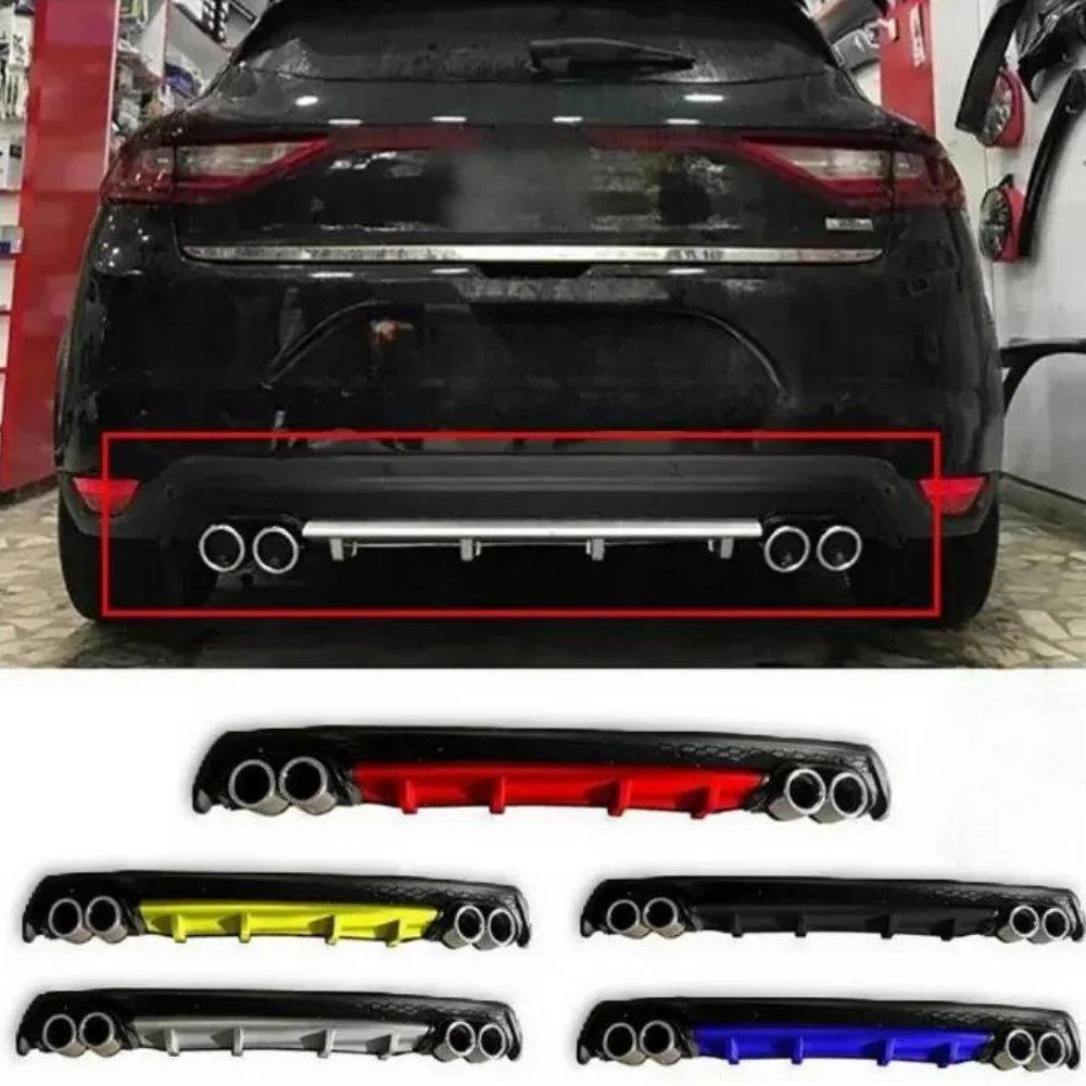 For Renault Megane 4 HB Car Rear Bumper Diffuser Black ABS Plastic Car Styling Spoiler Deflector Body Kit Splitter Lip Tuning