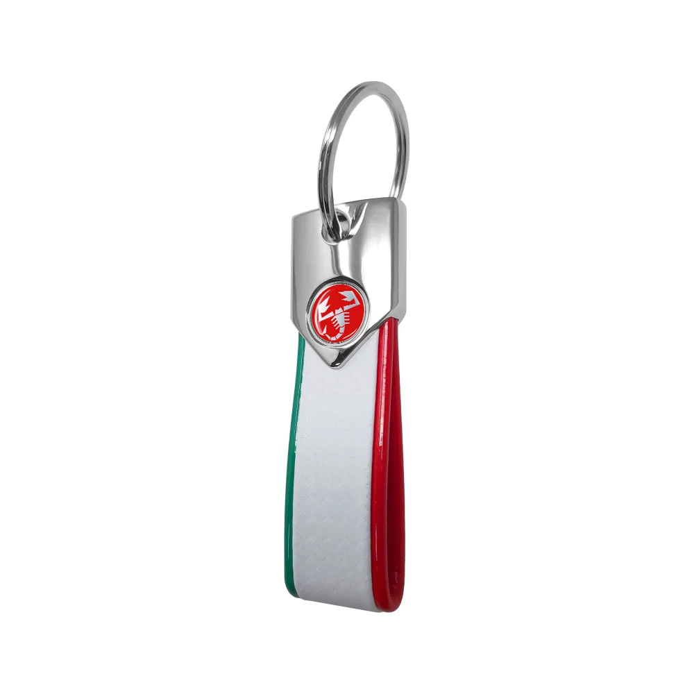 Keychain Abarth official, tricolor Carbon Red Scorpion