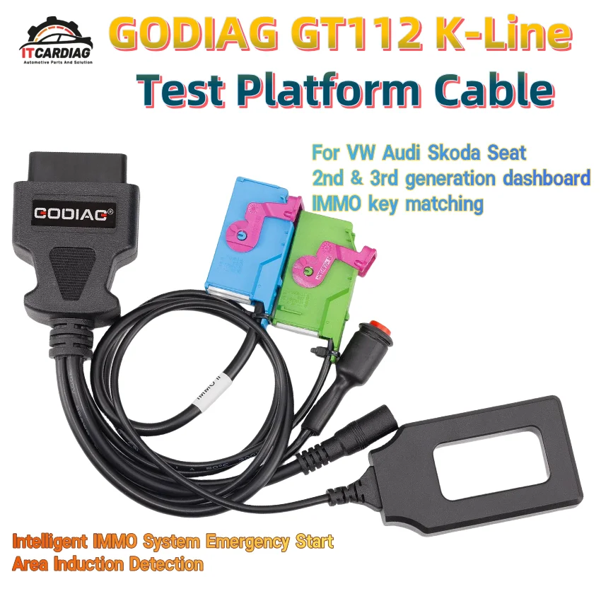 

GODIAG GT112 K-Line, кабель тестовой платформы для VW/Audi/Skoda/Seat, приборная панель 2-го и 3-го поколения, соответствующий ключу IMMO