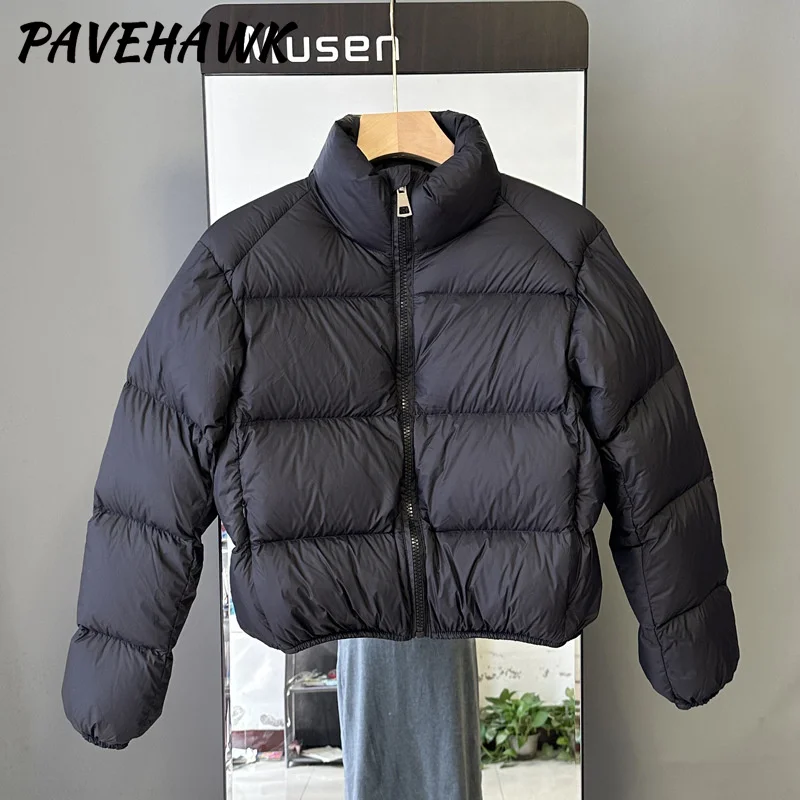 Women Autumn Winter Short Parkas Zipper Pockets Thick Warm Casual Down Jacket Streetwear Slim Fit Windproof Female Outerwear