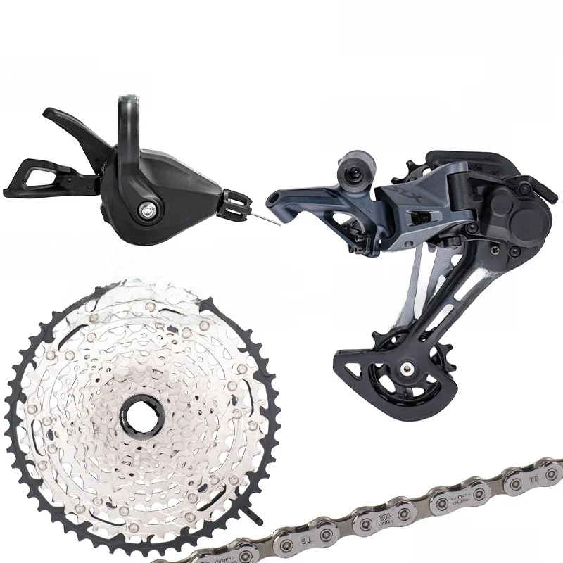AliExpress Shimano SHIMANO SLX M7100 1x12v Groupset Shifter Rear Derailleur 12 speed 10-45T/51T Cassette Sprocket Chain 124L for  MTB Bike Original