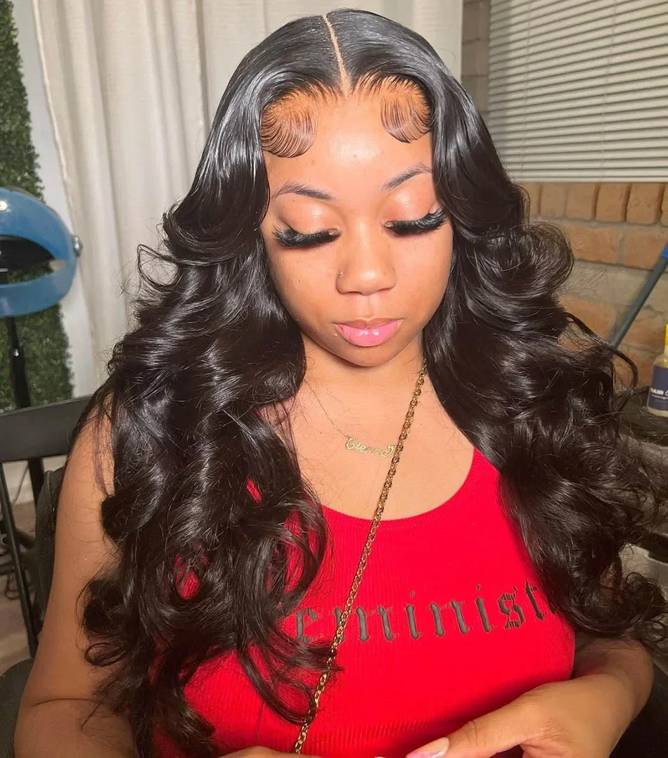 30 inch 13x4 Body Wave Lace Front Human Hair Wigs Pre Plucked 13x6 Hd Lace Frontal Wig 100% Human Hair Curly Glueless Wigs