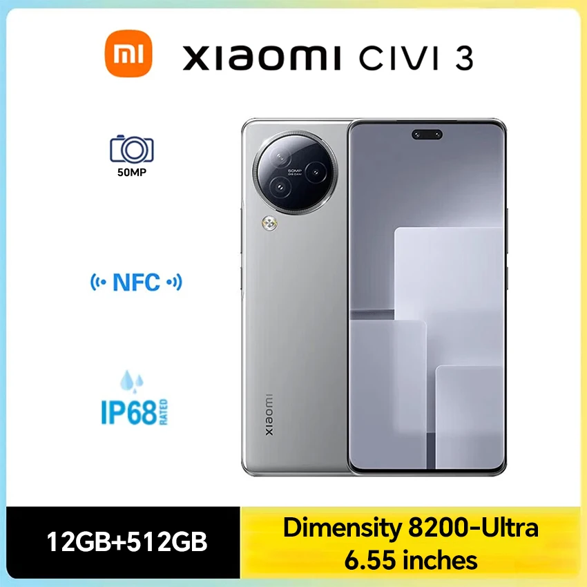 Xiaomi Civi 3 Dimensity 8200-Ultra 6.55-inch 4500mAh Battery Supports NFC Supports AMOLED Version Asian Version