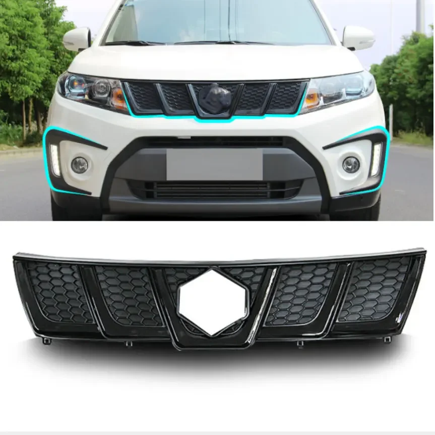 Dla Suzuki Vitara 2015-2020 europejski samochód przednia sieć kratka siatka ochronna wykończenie osobiste dekoracje części samochodowe — zdjęcie 2