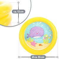 Children's Pool-Round Inflatable Pool for Babies-2 Rings Mini Pool for Balcony, Pool for Balcony, Terrace or Garden, Refreshing Summer Bath for Babies, Durable, Easy to Carry, Inf Pool