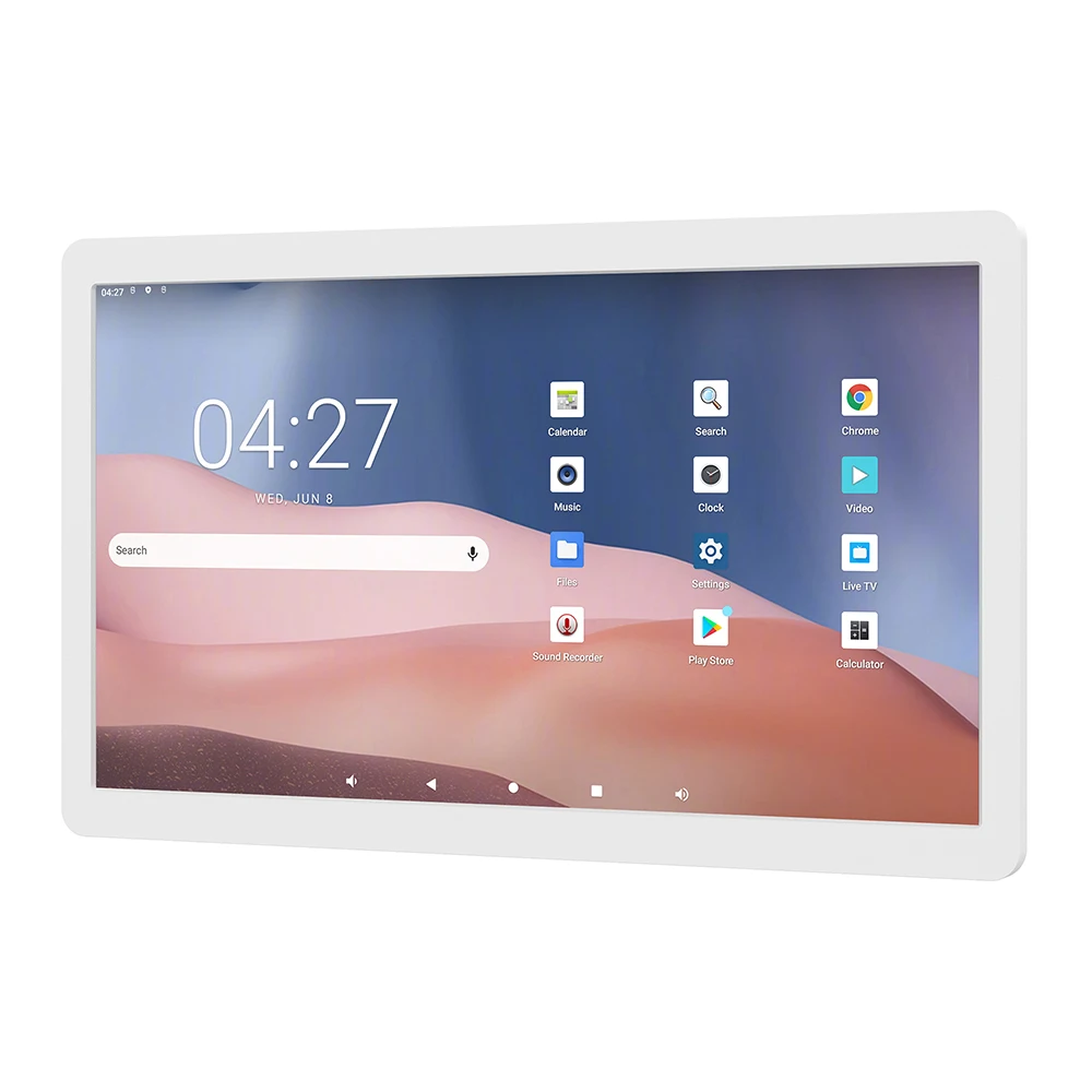 Tableta industrial Android PoE montada en la pared, monitor de pantalla táctil 2 en 1, wifi, RJ45, tipo C, HDMI in, RK3399, 4GB + 32GB, 16 ", 1920x1200