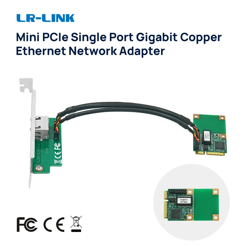 LR-LINK 2201PT Mini PCI-Express Gigabit Ethernet Lan Card 10/100/1000 Base-T RJ45 PCI-e Network Card Nic