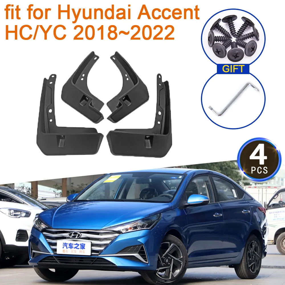 

Mud Flaps for Hyundai Accent HC YC 2018~2022 Accessories 2019 2020 2021 Mudguards Front Rear Wheels Fender Splash Guards Mudflap