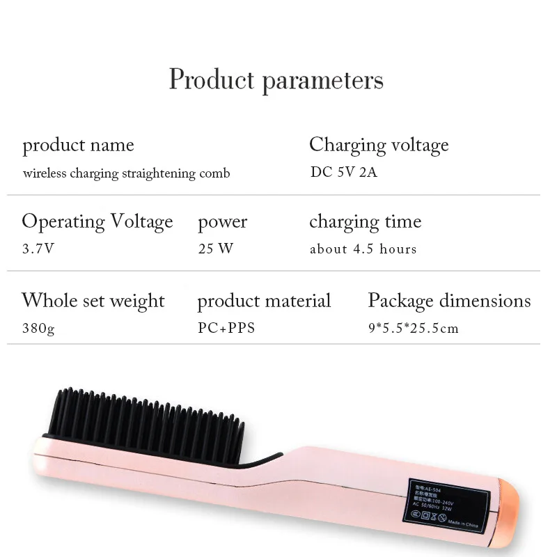 Luccica-alisador de cabelo profissional, aquecido rapidamente, elétrico, pente quente, cuidados pessoais, multifuncional