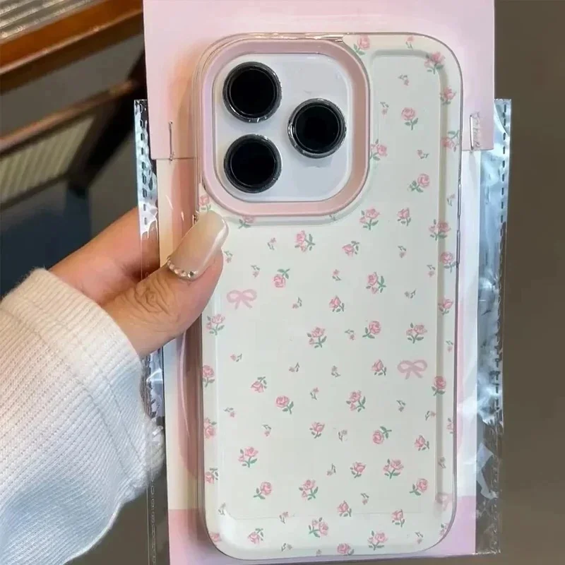 Coque de téléphone transparente à fleurs roses, étui souple pour Samsung Galaxy S25 S24 Ultra 5G S23 S21 FE S22 Plus A56 A55 A34 A54 A36 A15