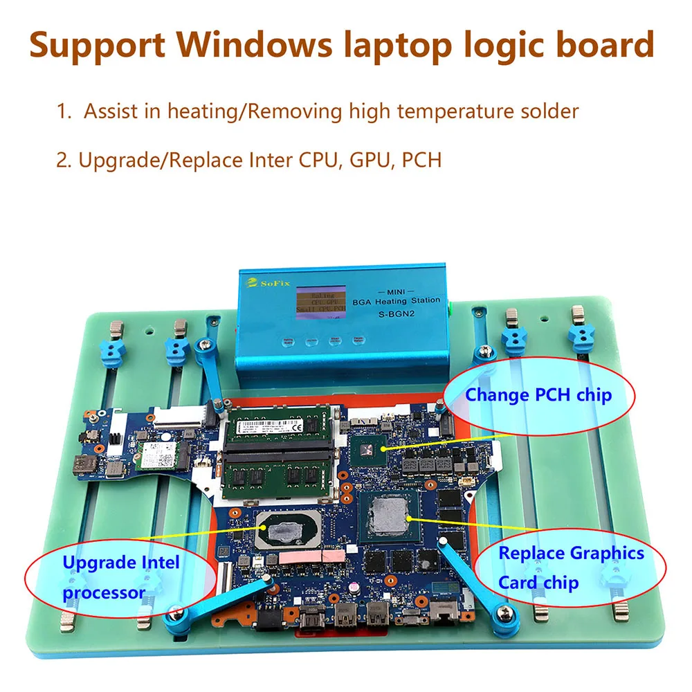 SoFix S-BGN2 Mini BGA Heating Station For Laptop Macbook Pro Motherboard Heating Soldering Fix Repair