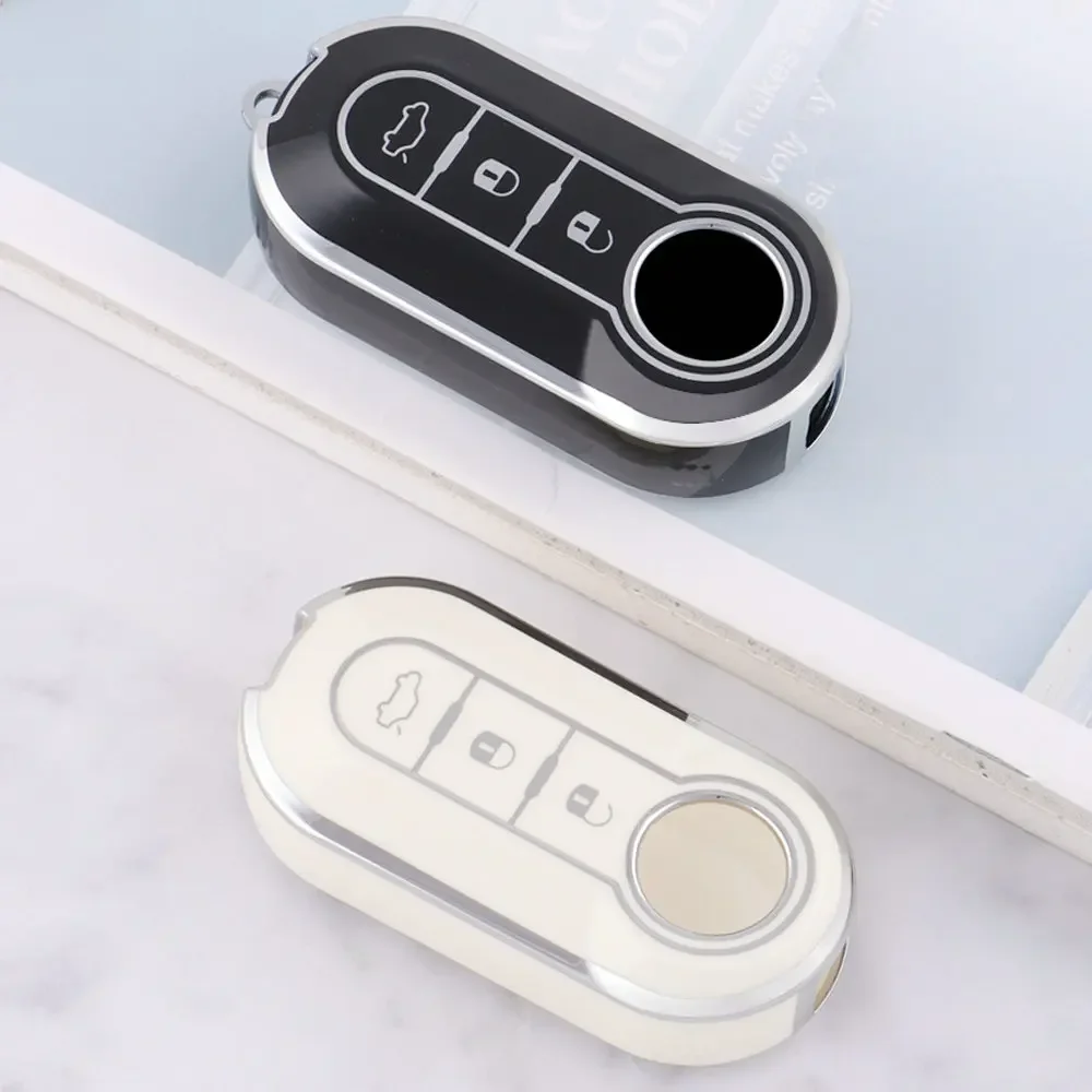 Nouveau TPU voiture Flip clé housse coque pour FIAT 500 Ducato Punto Panda Lancia Musa pour citroën Jumper Peugeot Boxer accessoires