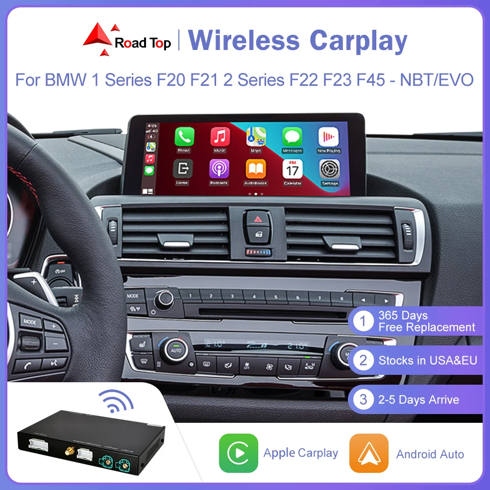 Wireless Apple CarPlay For BMW Series 1 2 F20 F21 F22 F23 F45 2012-2020 NBT EVO with Android Auto Mirror Link AirPlay Car Play