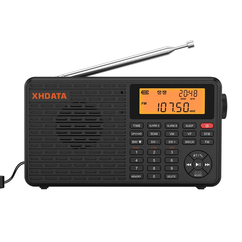 Rádio Portátil Digital Xhdata D-109 AM SW MW FM Bluetooth — foto 4