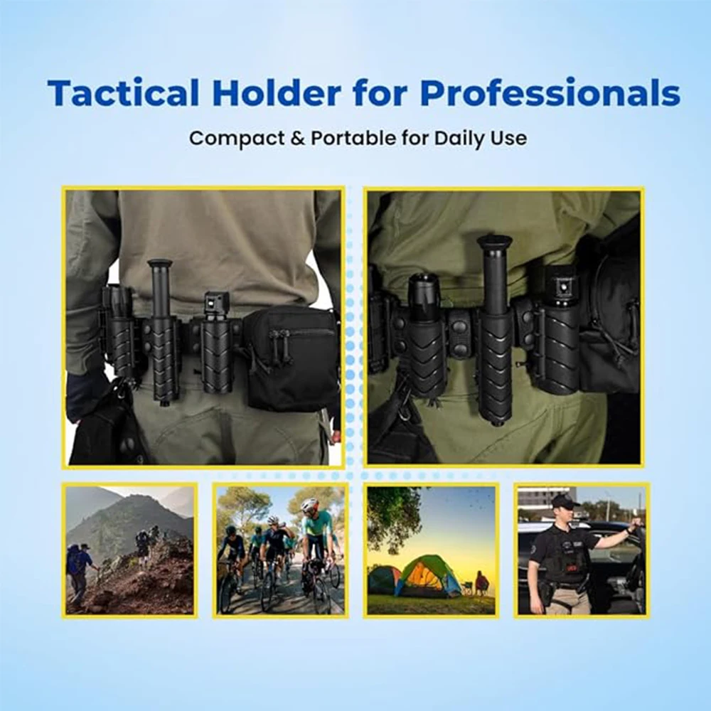 ยุทธวิธี Retractable Stick Holster 360 องศาหมุน Retractable Stick ปรับเข็มขัดคลิปอุปกรณ์ล่าสัตว์