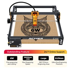 Gorąca sprzedaż Przenośne mini automatyczne maszyny do grawerowania laserowego Acmer P1 S Pro DIY 3D do metalu, skóry, szkła, biżuterii, drewna