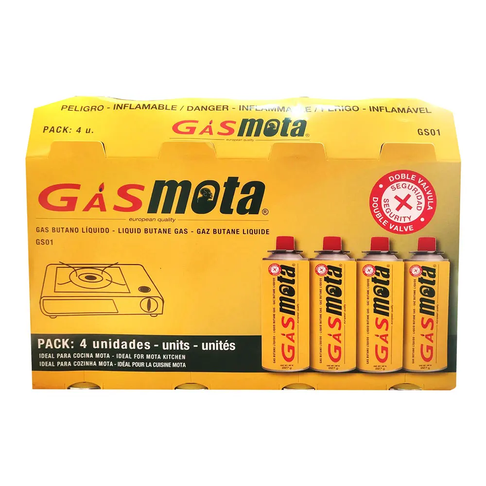 4 MOTA cartridges, disposable butane Gas cartridge Camping BTN 250 470 Ml 227gr