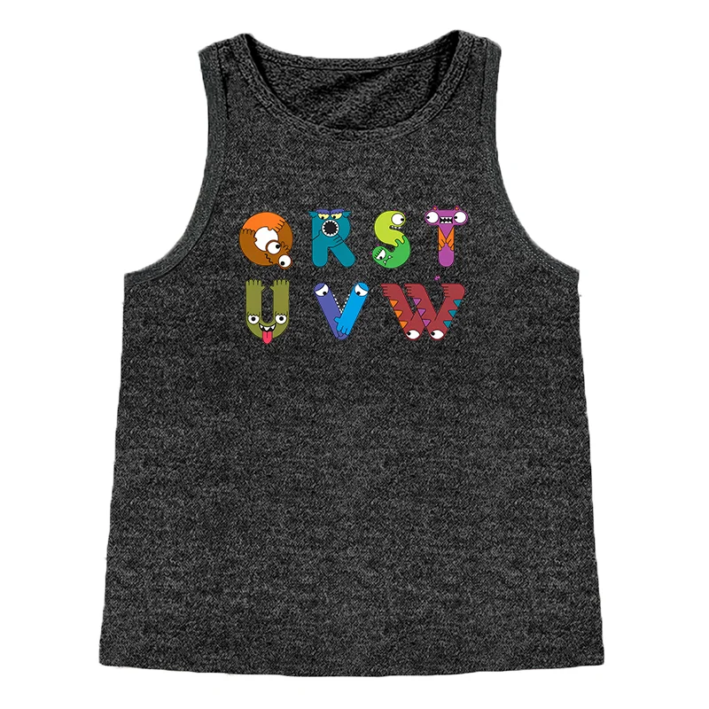 English Alphabet  Insect Color Fashion Women's Safety Tank Top Loose O Neck Sleeveless Casual Tank Top Women's Clothing