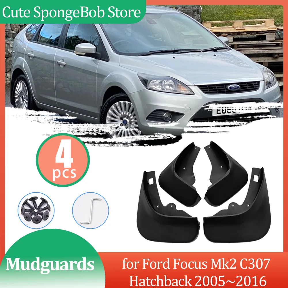 Car Mudguards for Ford Focus Mk2 C307 Hatchback 2005~2016 Mud flaps Fender Flare Mud Flap Splash Wheels Guard Cover Accessories