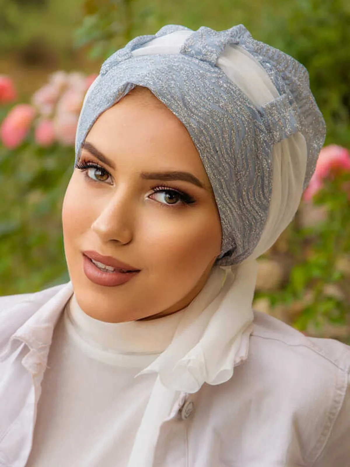 Evening Dress Bonnet with Scarf, Turban Scarf Hijab Clothing Muslim Fashion Casual Shawl Modern and Stylish Women