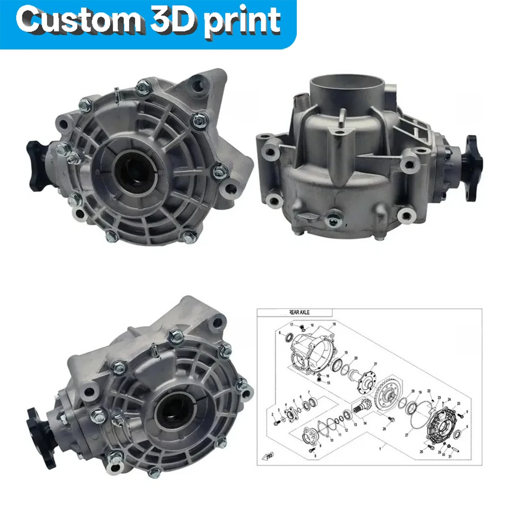 Custom  3D Printing Aluminum Alloy Car Rear Differential Unit Lightweight High Durability Off-Road Upgrade Kit