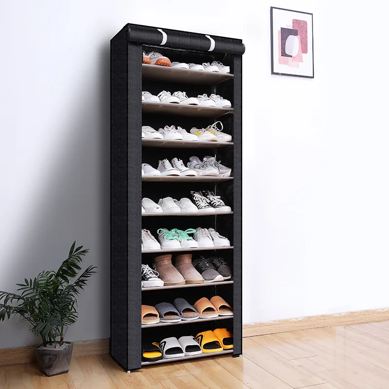 DIY Metal Shoe Rack Steel Tube Shelf Hallway Storage Rack Space Saving Stand Organizer Holder Living Room Furniture Shoe Cabinet