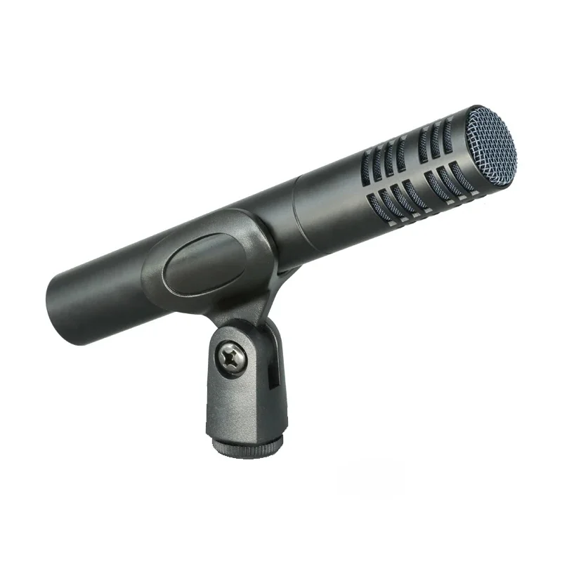 Microphone à condensateur, Instrument en forme de tambour, mégaphone avec support à pince, micro cardioïde pour les performances sur scène