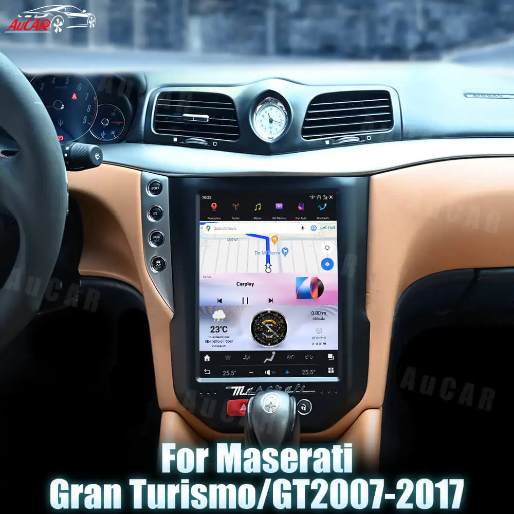 AuCar 10.5 Inch Vertical Screen Android 13 GPS Navigation Car Radio DVD Player Head Unit For Maserati Gran Turismo/GT 2007-2017