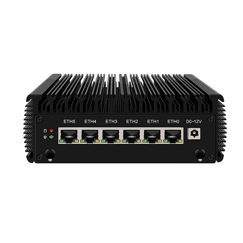 Micro Firewall Appliance,Mini PC,HUNSN RJ09,Intel J6412/J6413,OPNsense,Router PC,AES-NI,6xIntel 2.5GbE I226-V LAN,DP,HD,SIM Slot