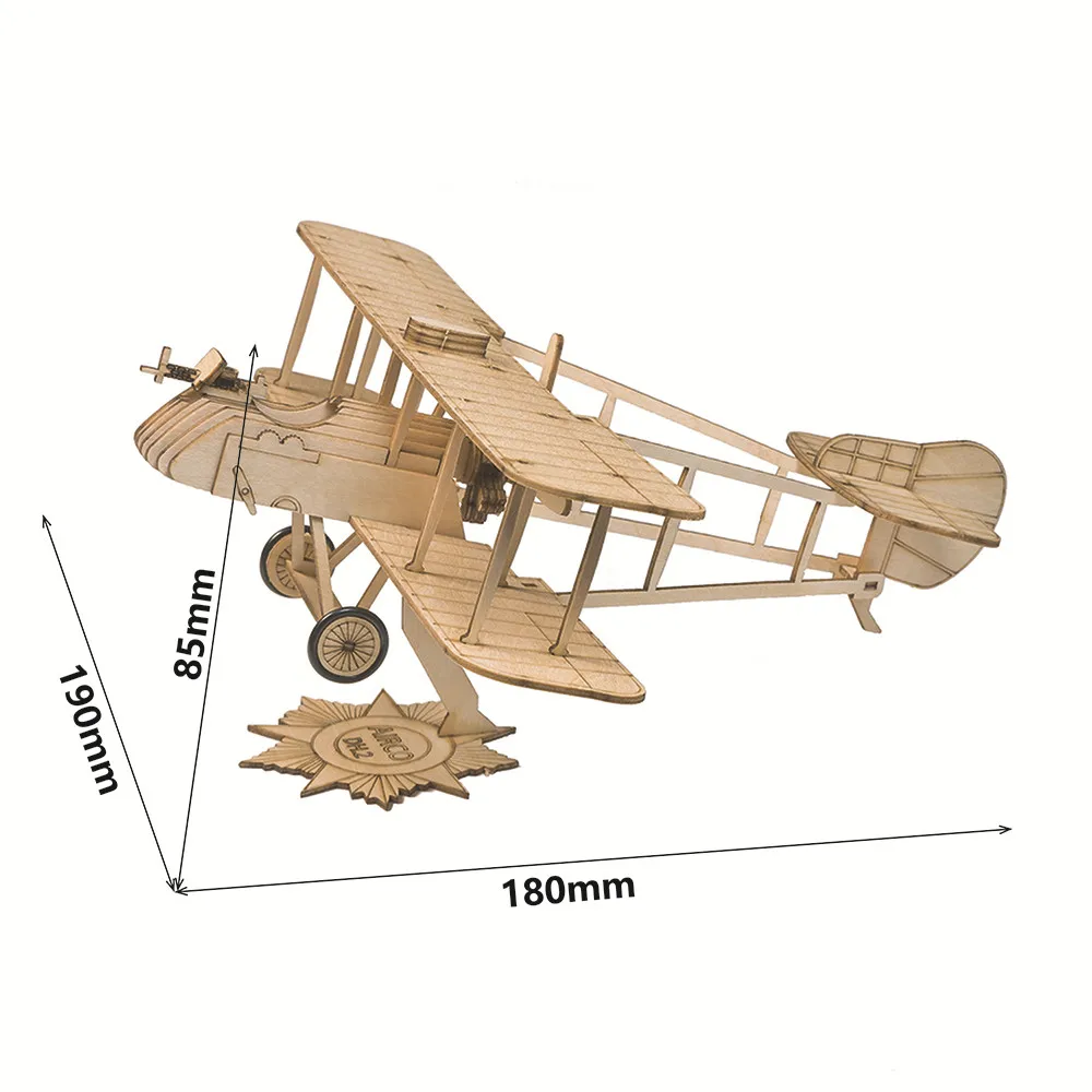 Dw hobby 1:45 mini escala airco dh.2 avião de madeira modelo exibição 3d quebra-cabeças avião de madeira balsa rc avião modelo kit montagem vc07