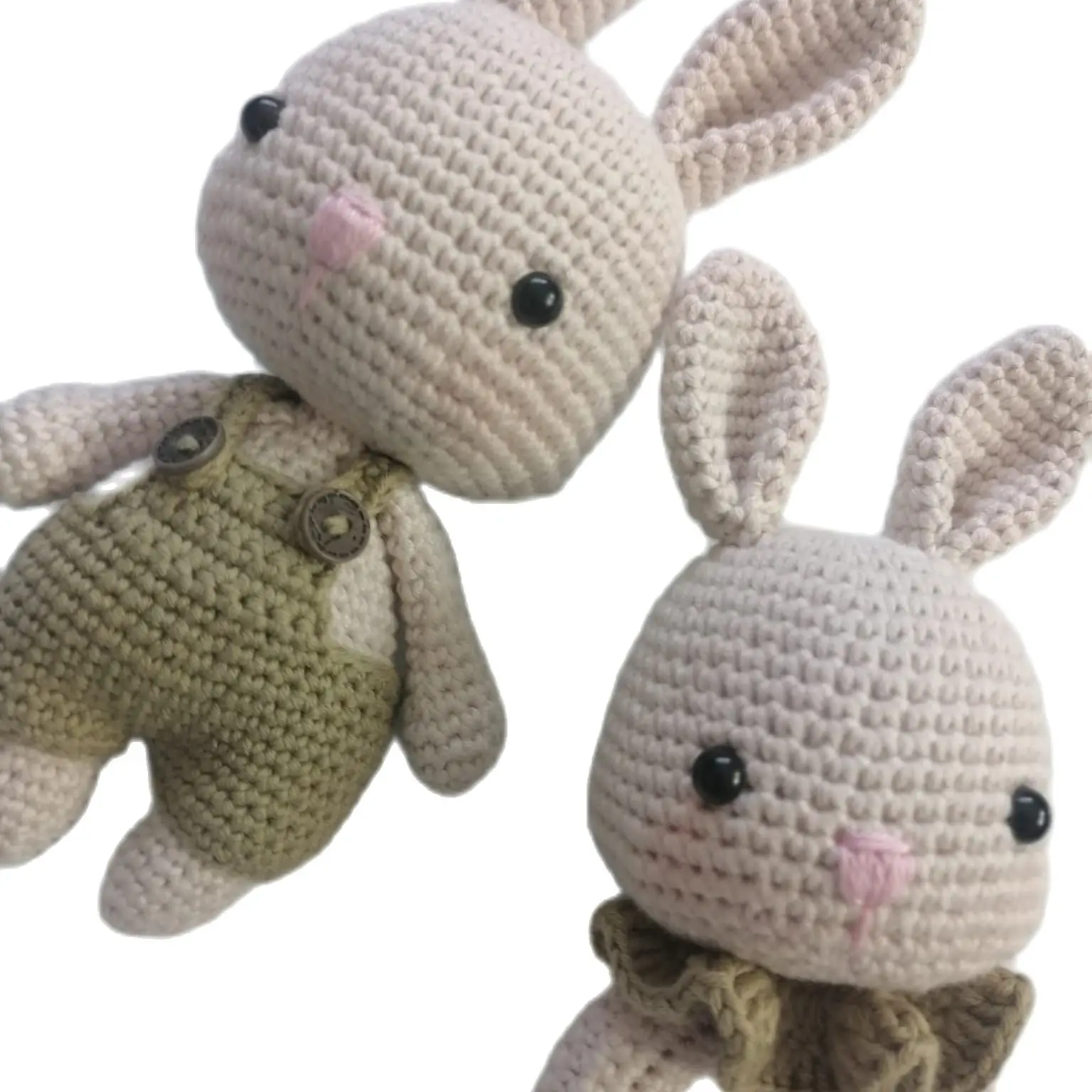 Handmade Toy Set with Dual Tiny Rabbit Rattle Cranky Babies Yatıştırıcı First Friend High Quality Healthy Safe Hediyelik