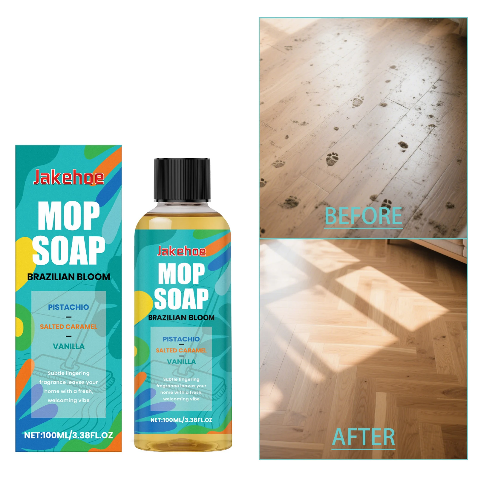100ML Mopping Soap Agents Multipurpose Cleaning Floor Effective Stain Removal Lasting Fresh Fragrance Non-damage Restoring Gloss Mopping Detergents